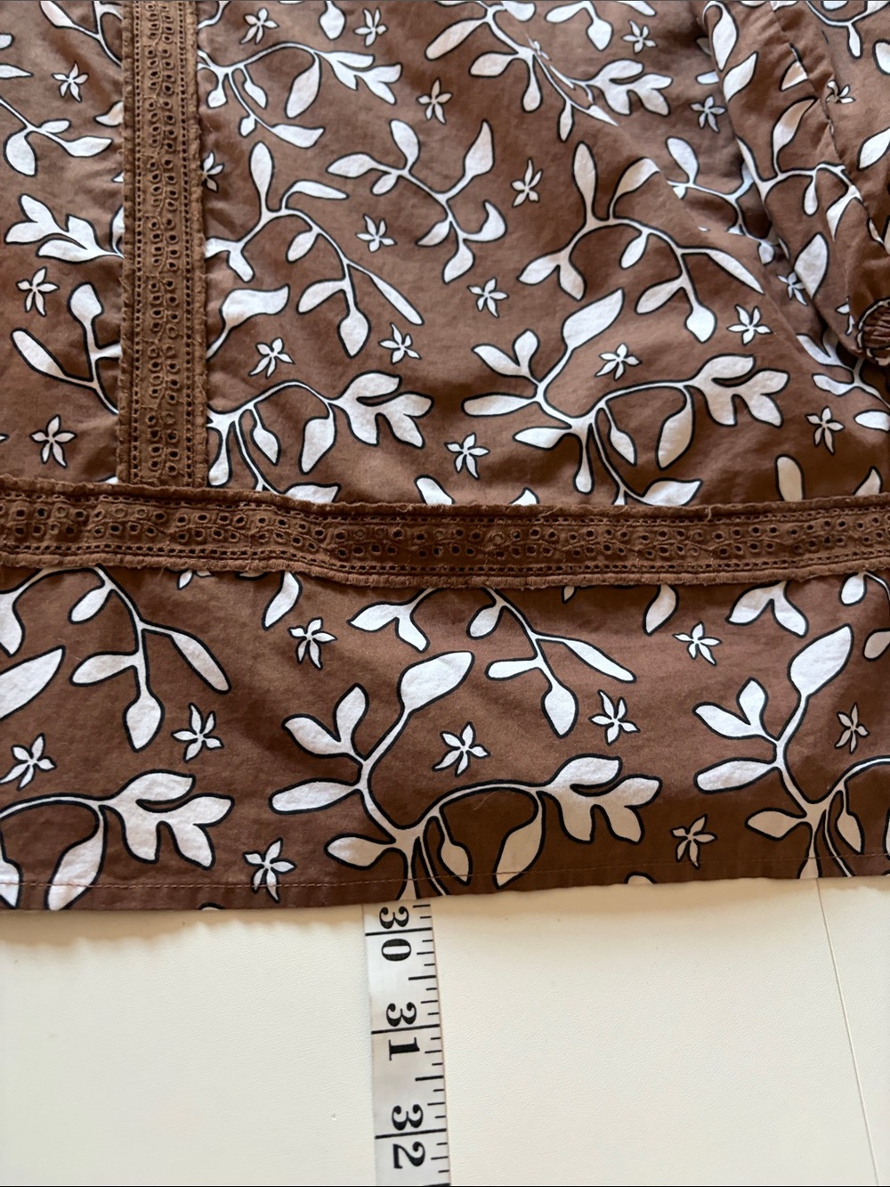 Land’s End 100% Cotton Boho Pop-Over Brown Floral Peasant Tunic Top Size 1X - Picture 13 of 13